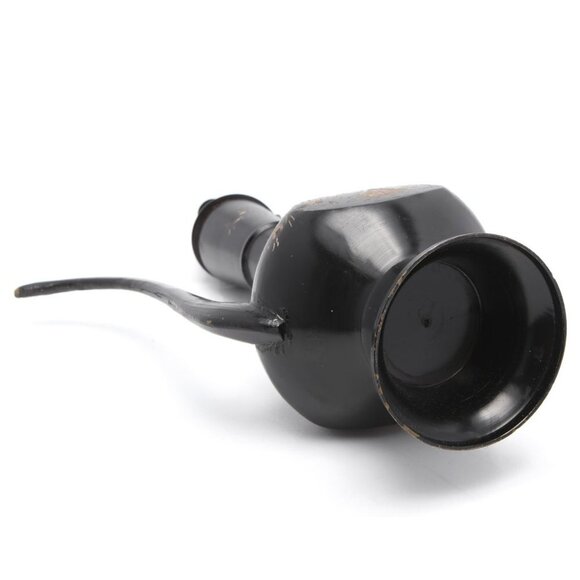 Vintage Brass Etched Aftaba Coffee Tea Pot and Vase Engraved Gold Black India - Picture 10 of 15